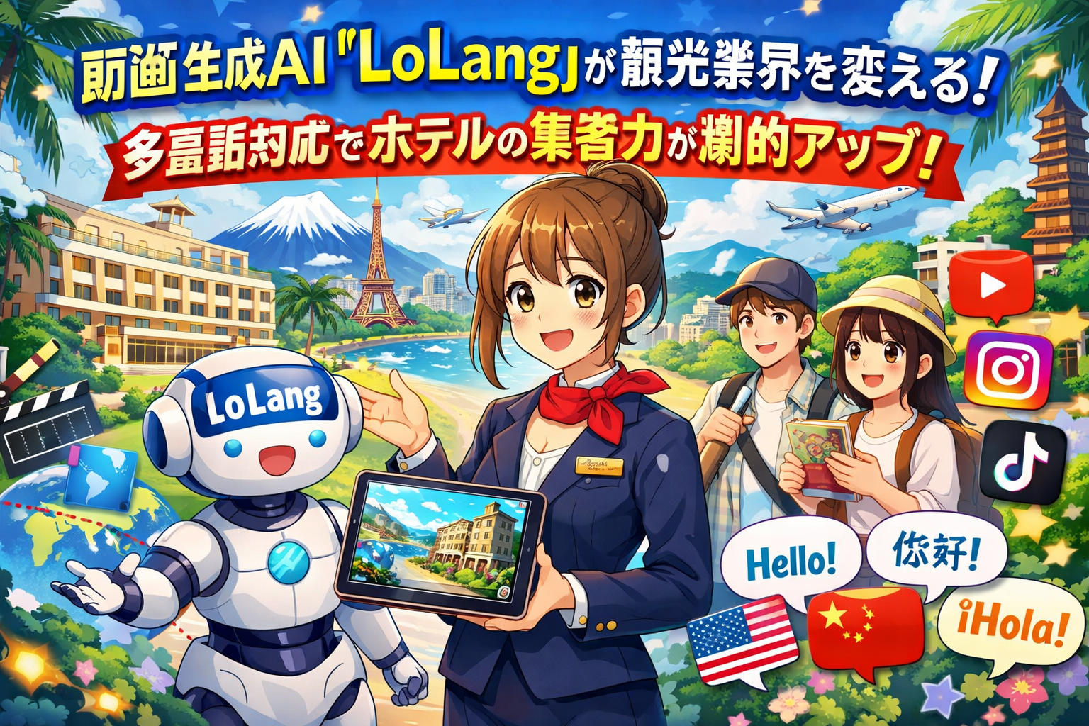 動画生成AI「LoLang」が観光業界を変える！多言語対応でホテルの集客力が劇的アップ！ | シニアから始める副業の教科書